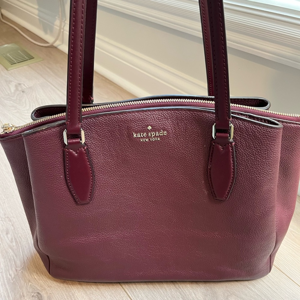 Kate Spade Tote - eggplant/burgundy - in good condition.